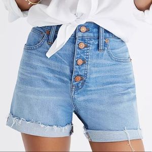 Madewell High-Rise Denim Shorts: Button-Front
